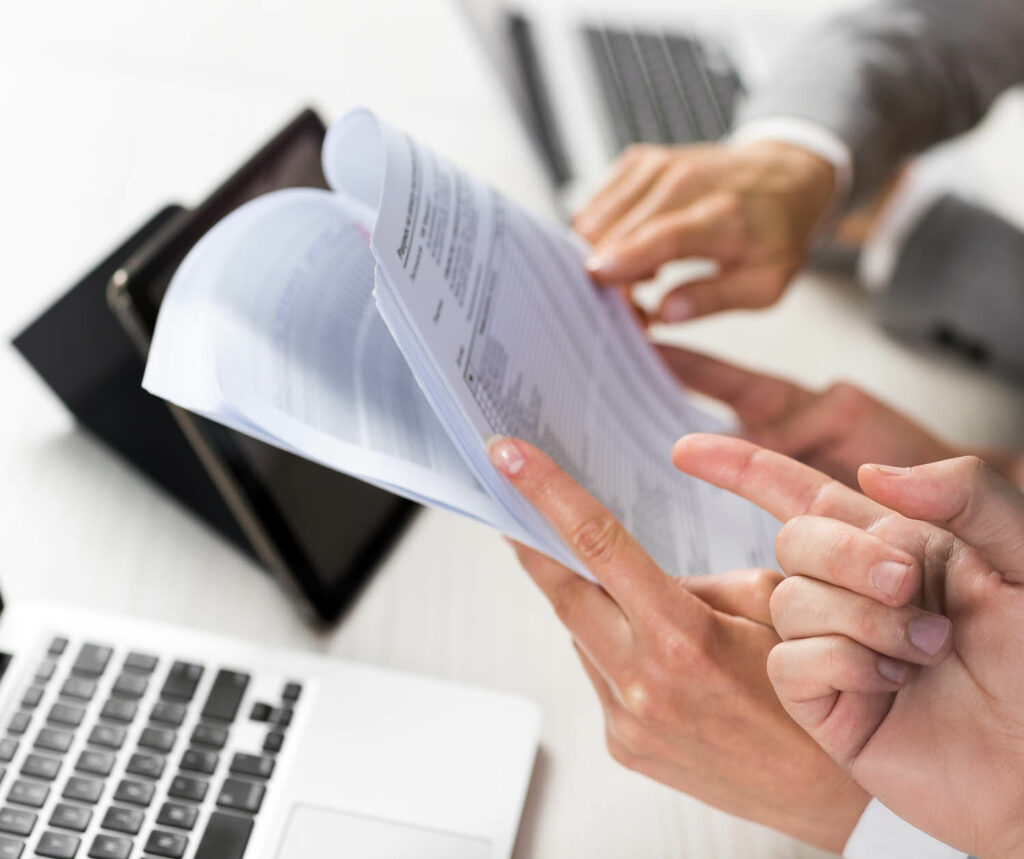 Business Women Work With Documents In Creative Modern Office, Two Businesswoman Teamwork Female Discussing Paper Or File Report Planning Project